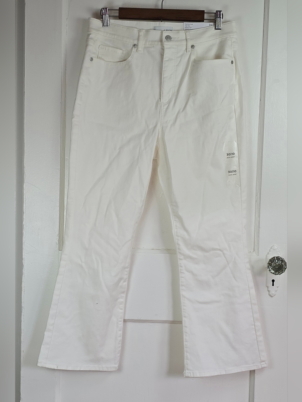 LOFT White Kick Crop High Rise Jeans 30 New